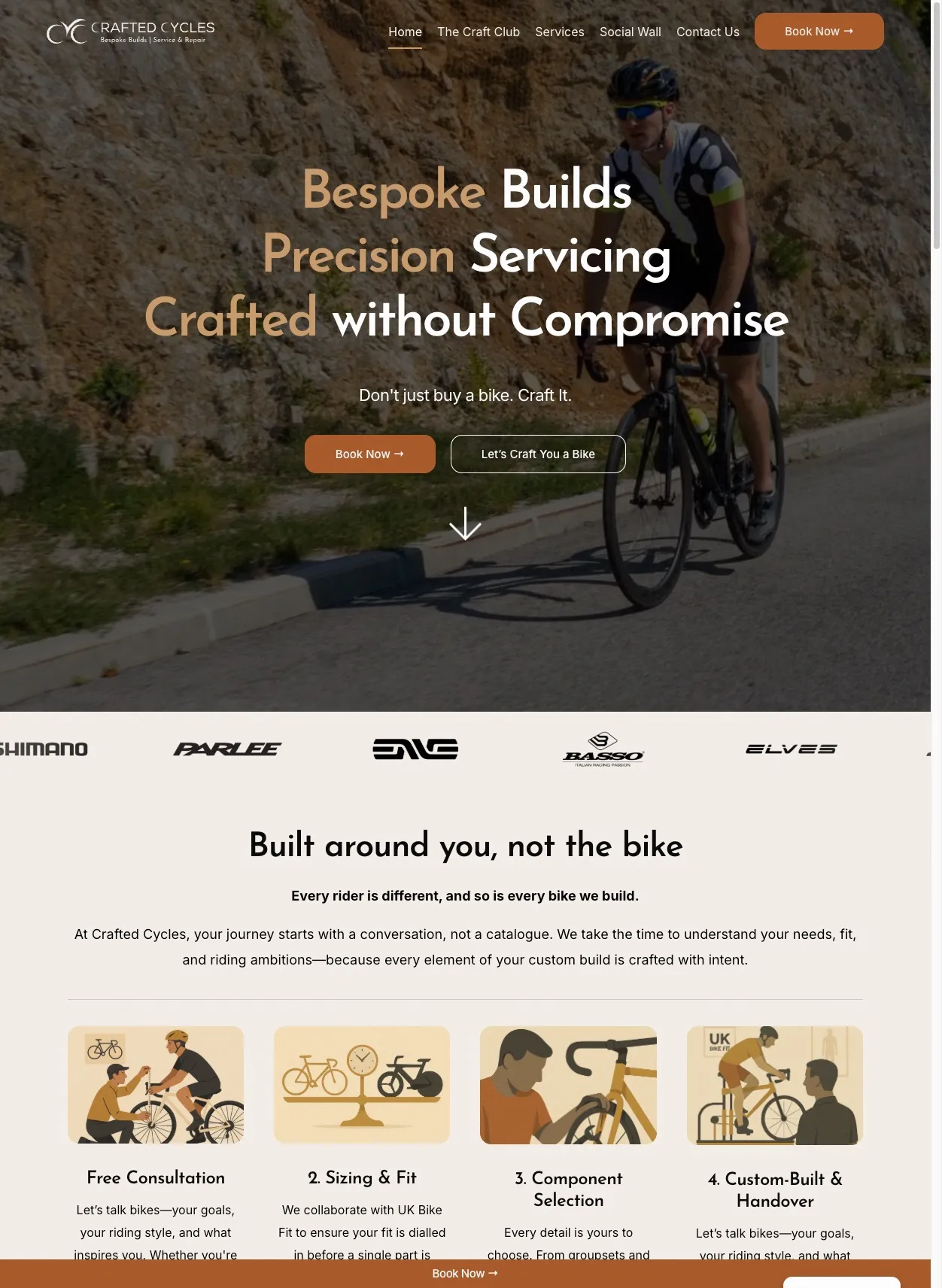 Crafted Cycles website