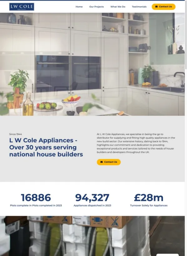 LW Cole Appliances website